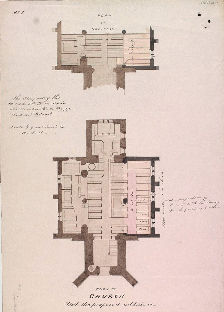 1839 Plan of St John The Baptist Church from ICBS