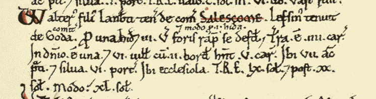 Domesday Book reference to Sedlescombe parish church