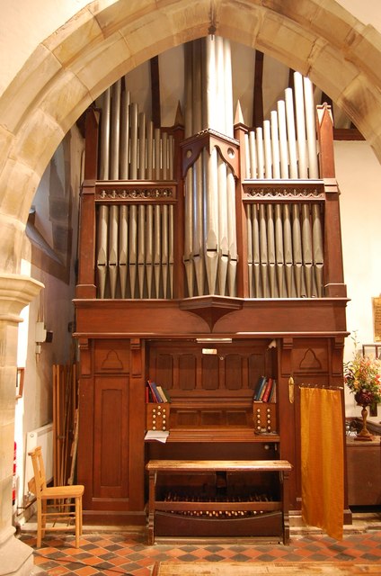 The organ at St John the Baptist Church